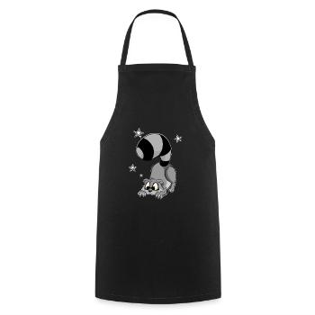 drôle de raton laveur Sketchlu Sticker Shirt Hoodie - Tablier de cuisine - noir - Devant - AI Model Male 185 dark (185cm)