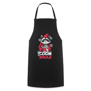 Happy Fat Coon XMAS - Kochschürze - Schwarz - Vorne - AI Model Male 185 dark (185cm)