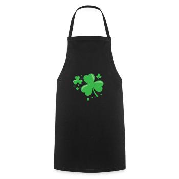 Irish Shamrock Pocket Size Clover St. Patrick's - Cooking Apron - black - Front - AI Model Male 185 dark (185cm)
