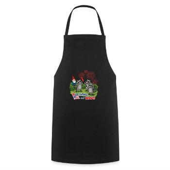 Raccoon 4th of July Fireworks Party - Cooking Apron - black - Front - AI Model Male 185 dark (185cm)