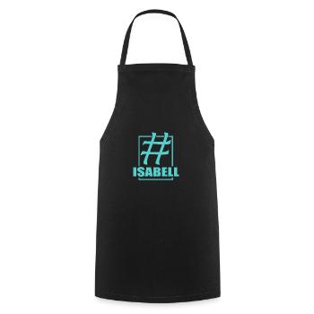 Social Media Hashtag ISABELL Isabell - Cooking Apron - black - Front - AI Model Male 185 dark (185cm)