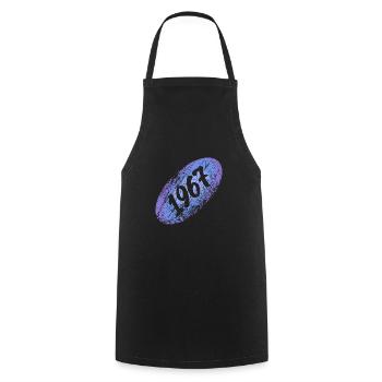 recruit 1967 - Cooking Apron - black - Front - AI Model Male 185 dark (185cm)