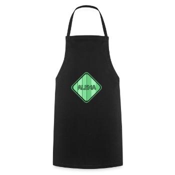 Idée cadeau Alena - Tablier de cuisine - noir - Devant - AI Model Male 185 dark (185cm)