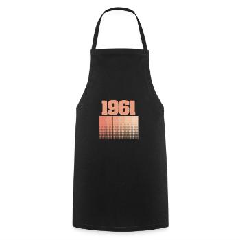 Born in 1961 - Cooking Apron - black - Front - AI Model Male 185 dark (185cm)