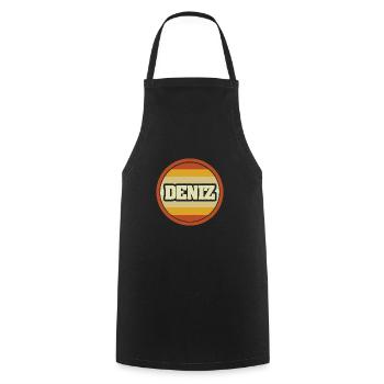 First name Deniz - Cooking Apron - black - Front - AI Model Male 185 dark (185cm)