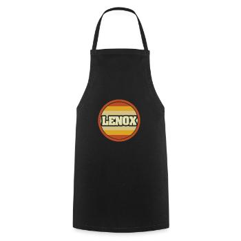 Lenox comme prénom - Tablier de cuisine - noir - Devant - AI Model Male 185 dark (185cm)
