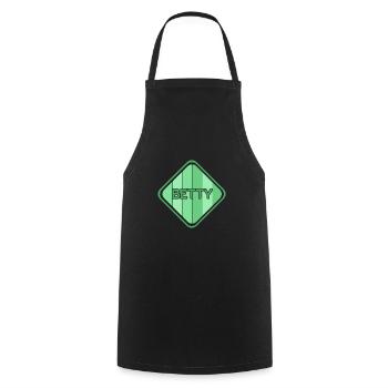 Betty en tant que fille - Tablier de cuisine - noir - Devant - AI Model Male 185 dark (185cm)