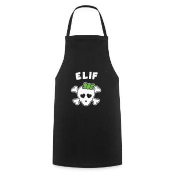Pirate Elif Design pour les filles et les femmes - Tablier de cuisine - noir - Devant - AI Model Male 185 dark (185cm)