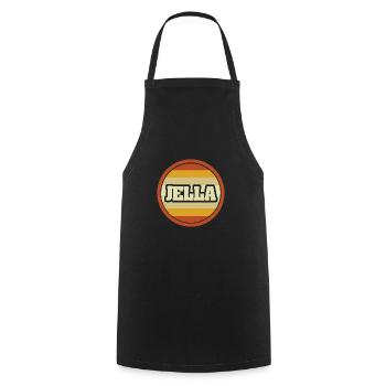 Prénom Jella - Tablier de cuisine - noir - Devant - AI Model Male 185 dark (185cm)