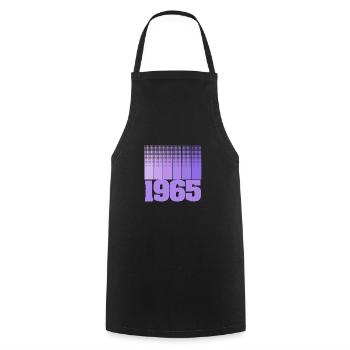Born in 1965 - Cooking Apron - black - Front - AI Model Male 185 dark (185cm)