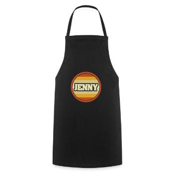 First name Jenny - Cooking Apron - black - Front - AI Model Male 185 dark (185cm)