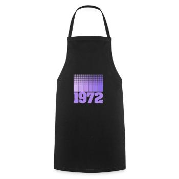 Born in 1972 - Cooking Apron - black - Front - AI Model Male 185 dark (185cm)