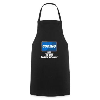 Coding Is My Superpower - Kochschürze - Schwarz - Vorne - AI Model Male 185 dark (185cm)