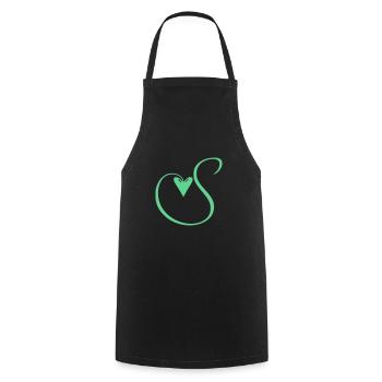 Monogramme S Cœur Vigne - Tablier de cuisine - noir - Devant - AI Model Male 185 dark (185cm)