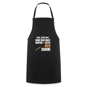 Lustig Bier Spruch! Glück Bier Geschenk - Kochschürze - Schwarz - Vorne - AI Model Male 185 dark (185cm)