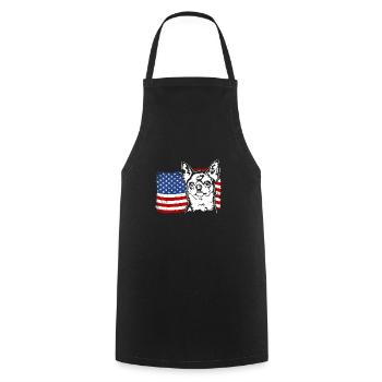 Chihuahua US Amérique Drapeau Chiens Chien Wilsigns - Tablier de cuisine - noir - Devant - AI Model Male 185 dark (185cm)
