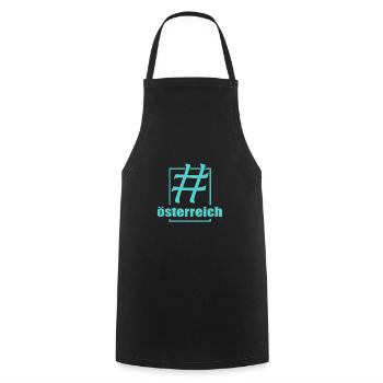 Social Media Hashtag österreich - Kochschürze - Schwarz - Vorne - AI Model Male 185 dark (185cm)