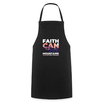 Faith can move Mountains, Christian gift. - Cooking Apron - black - Front - AI Model Male 185 dark (185cm)
