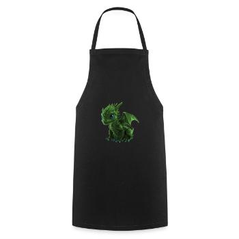 Green Baby Dragon - Cooking Apron - black - Front - AI Model Male 185 dark (185cm)