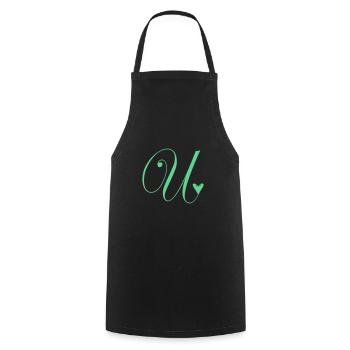 Monogramm U Herz Ranke - Kochschürze - Schwarz - Vorne - AI Model Male 185 dark (185cm)