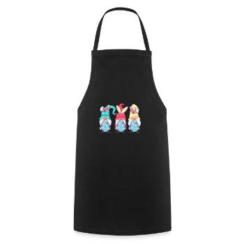 Cute Gnomes Easter Egg Hunting - Cooking Apron - black - Front - AI Model Male 185 dark (185cm)