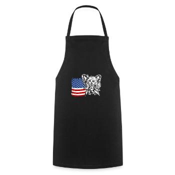 Chien chinois à crête US Amérique drapeau Wilsigns - Tablier de cuisine - noir - Devant - AI Model Male 185 dark (185cm)