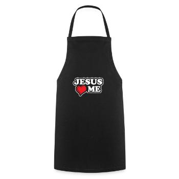 Jesus Design Yes Jesus Loves Me Birthday Gift Idea - Cooking Apron - black - Front - AI Model Male 185 dark (185cm)