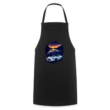 Klassischer Sportwagen - Kochschürze - Schwarz - Vorne - AI Model Male 185 dark (185cm)