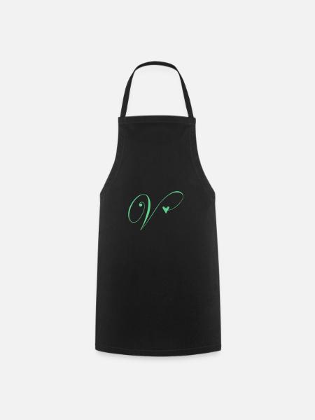 Monogramme V Vigne Coeur - Tablier de cuisine - noir