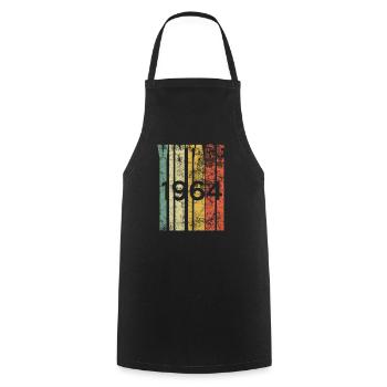Vintage 1964 Retro Birth Year Birthday Gift Idea - Cooking Apron - black - Front - AI Model Male 185 dark (185cm)