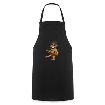 Reggae - Cooking Apron - black - Front - AI Model Male 185 dark (185cm)