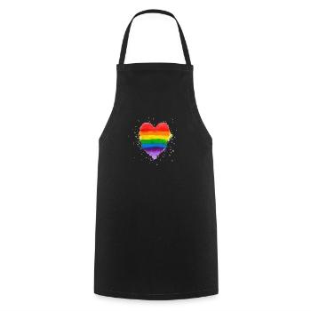 Rainbow - Cooking Apron - black - Front - AI Model Male 185 dark (185cm)