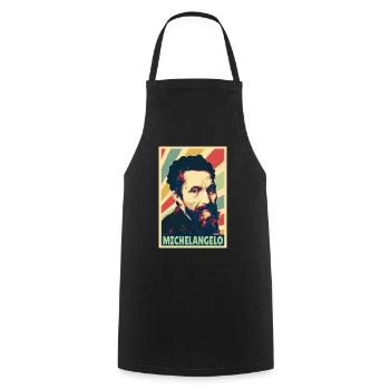Michelangelo Vintage Farben - Kochschürze - Schwarz - Vorne - AI Model Male 185 dark (185cm)