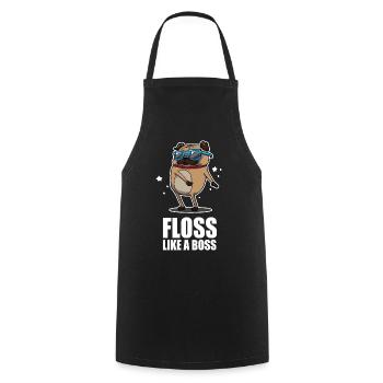 Floss comme un Boss Dance Carlin Pug Design - Tablier de cuisine - noir - Devant - AI Model Male 185 dark (185cm)