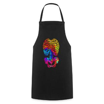 Swirly Skeleton - Cooking Apron - black - Front - AI Model Male 185 dark (185cm)