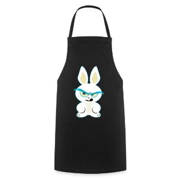 Lusiger White Rabbit, Funny Rabbit Shirt - Cooking Apron - black - Front - AI Model Male 185 dark (185cm)