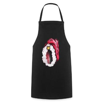 Santa-Vulva - Kochschürze - Schwarz - Vorne - AI Model Male 185 dark (185cm)