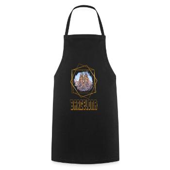 Barcelona Spanien Stadt Skyline Heimat Liebe Gold - Kochschürze - Schwarz - Vorne - AI Model Male 185 dark (185cm)