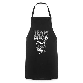 Icône Chien d’équipe Illustration de chien Logo Icône - Tablier de cuisine - noir - Devant - AI Model Male 185 dark (185cm)