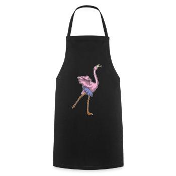Danse ballerine de ballerine flamant rose - Tablier de cuisine - noir - Devant - AI Model Male 185 dark (185cm)