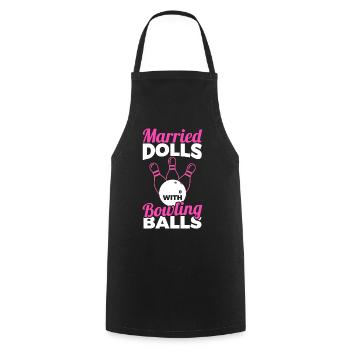 Bowler Femme - Tablier de cuisine - noir - Devant - AI Model Male 185 dark (185cm)
