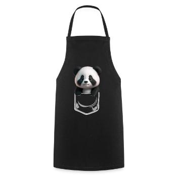 Baby Panda Brusttsche Weiss - Kochschürze - Schwarz - Vorne - AI Model Male 185 dark (185cm)