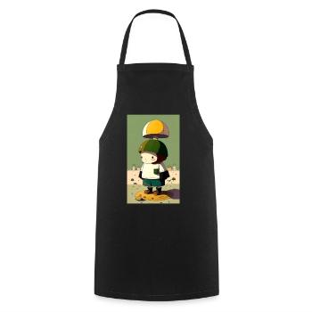 Mushroom mushroom character - Cooking Apron - black - Front - AI Model Male 185 dark (185cm)