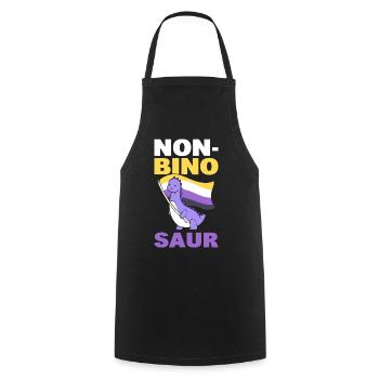 Non-Bino Saur LGBT - Kochschürze - Schwarz - Vorne - AI Model Male 185 dark (185cm)