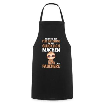 Faultier - Kochschürze - Schwarz - Vorne - AI Model Male 185 dark (185cm)