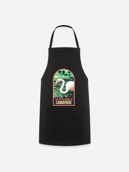 Flamand Rose Camargue : Nature Enchantée - Tablier de cuisine - noir
