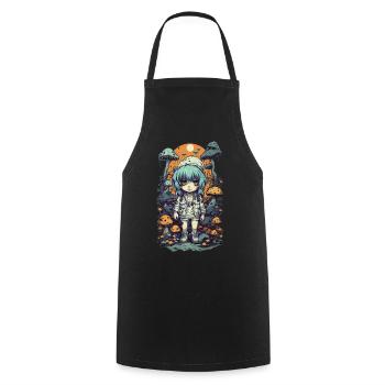 Anime Gothic Pilze Natur Magie Design - Kochschürze - Schwarz - Vorne - AI Model Male 185 dark (185cm)