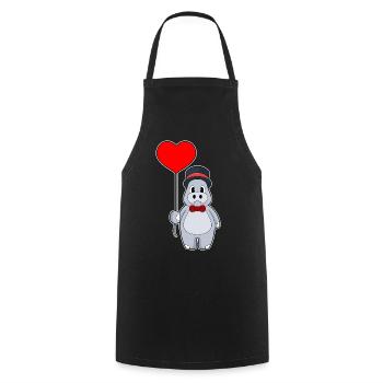 Hippopotame marié ballon mariage - Tablier de cuisine - noir - Devant - AI Model Male 185 dark (185cm)