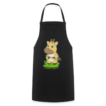 giraffe, musician, flute, music - Cooking Apron - black - Front - AI Model Male 185 dark (185cm)