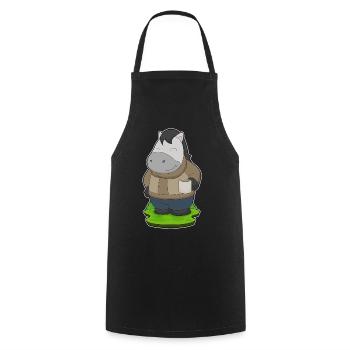 Horse cup of coffee - Cooking Apron - black - Front - AI Model Male 185 dark (185cm)